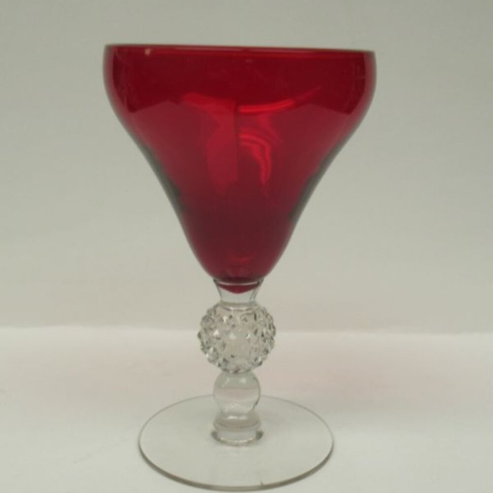 Morgantown Glass Spanish Red OLD ENGLISH No. 7678 Golf Ball 6 Inch Water Goblet